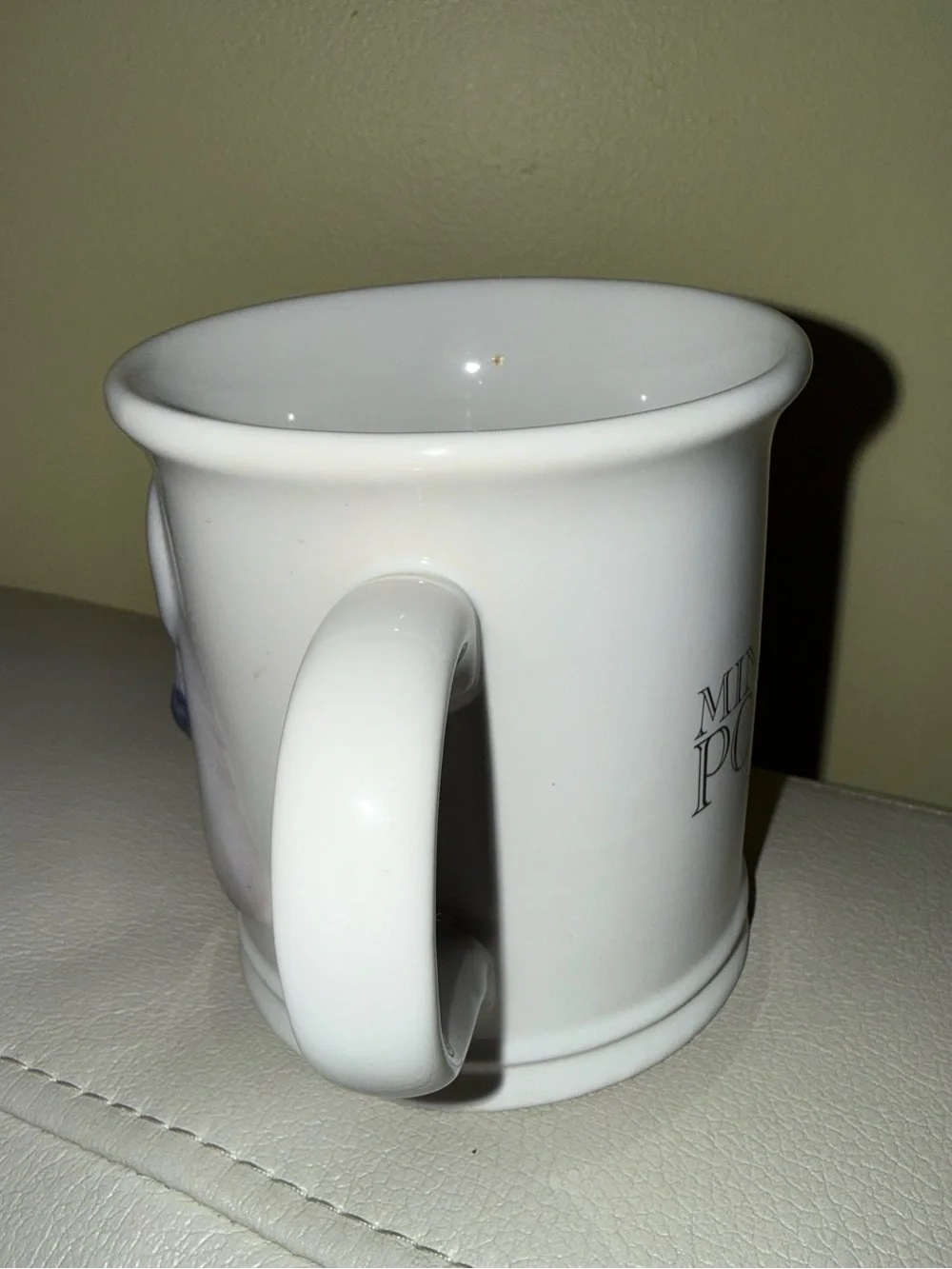 White Ceramic Dog Mug with Poodle Illustration - White